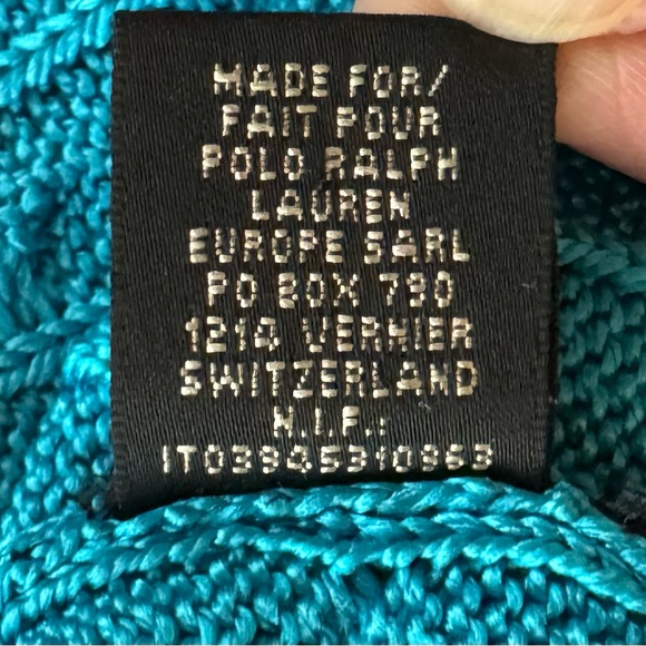 RL black lane high shine cable knit sweater size M - Picture 4 of 4